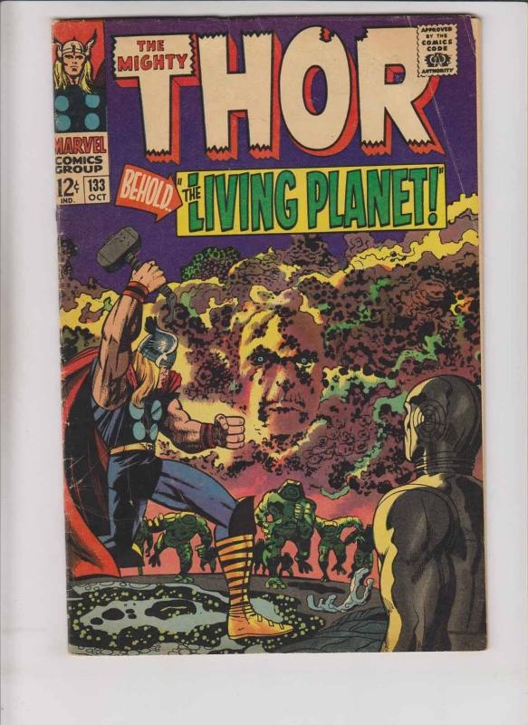 Thor #133 VG stan lee - jack kirby - ego the living planet - silver age marvel