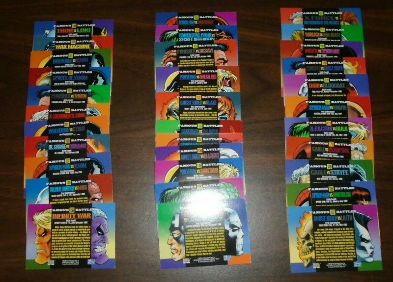 1993 Marvel Famous Battles 33 Trading Card Lot