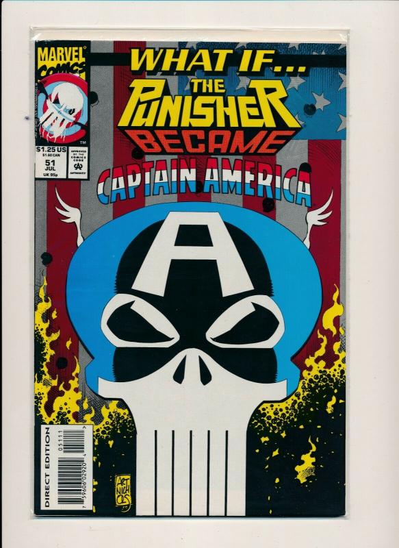 Marvel WHAT IF The PUNISHER Became CAPTAIN AMERICA #51 '93 F/VF (PF550) 