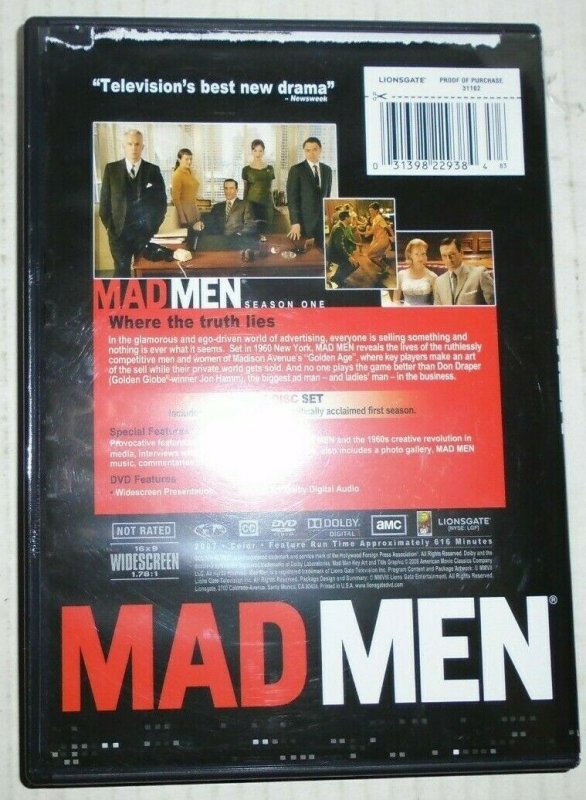 Mad Men Season 1 DVD 4 Disc Set 2008