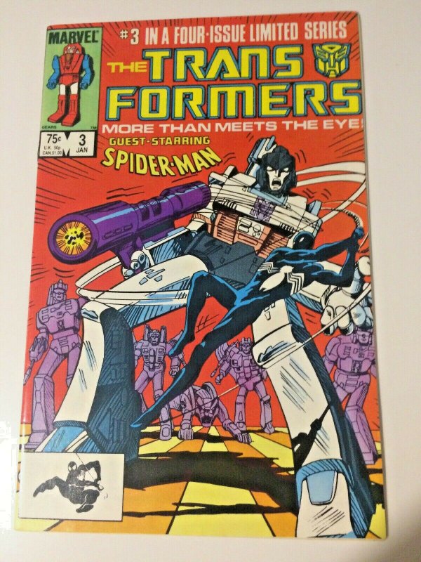 Transformers #3 Guest Starring Spider-Man! (1984) VF Condition! First Printing!