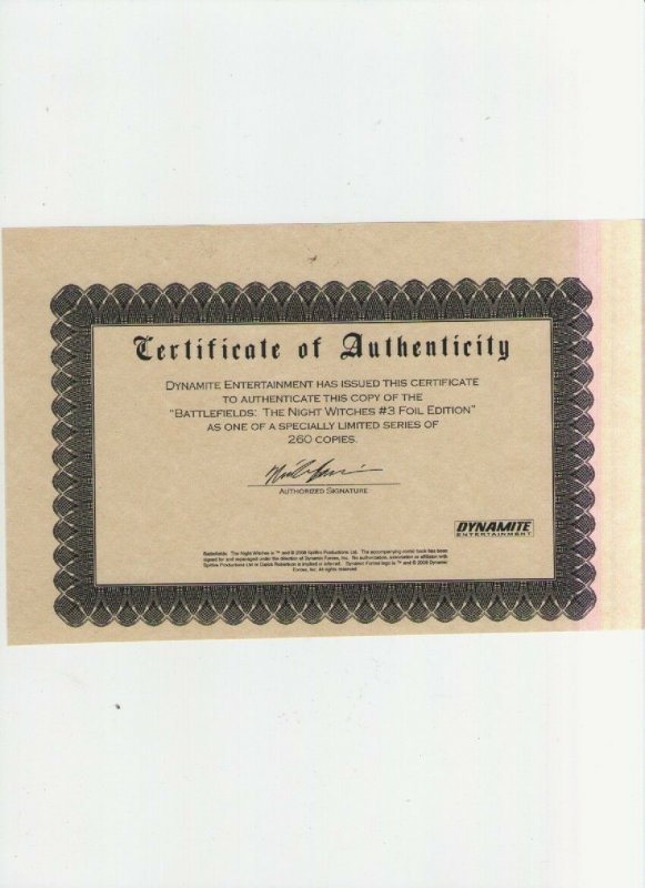 Battlefields: The Night Witches #3 - 260 Copies Red Variant -2009 (Grade 9.2) WH