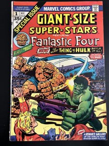 Giant-Size Super-Stars #1, Marvel Comics 1974 Mid Grad Thing vs Hulk Fantastic 4