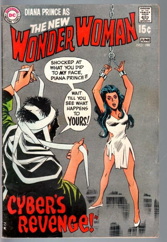 WONDER WOMAN #188 1970-WW chained up on cover!-DC SILVER AGE-vg VG