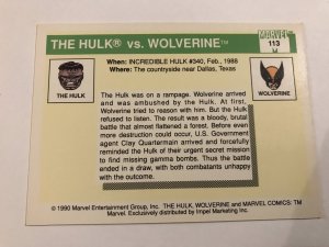 HULK VS. WOLVERINE #113 : 1990 Marvel Universe Series 1 card, NM/M, Battles