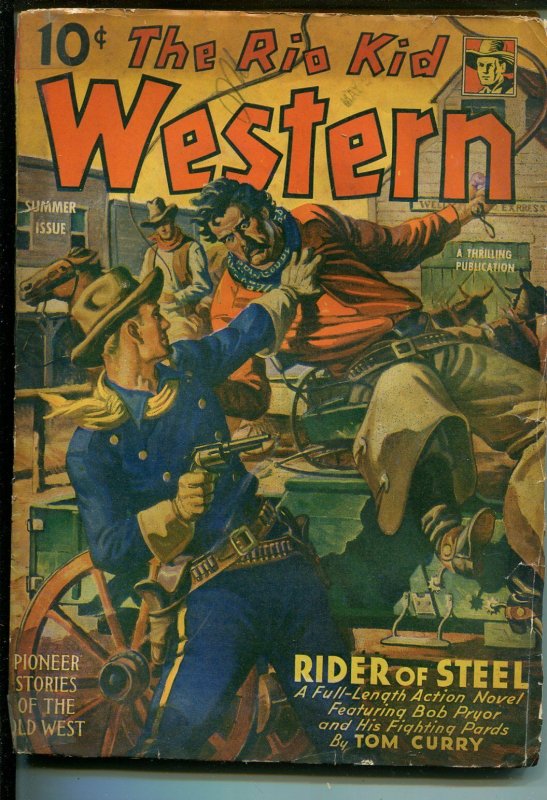 Rio Kid Western-Summer 1943-Thrilling-Bob Pryor-continuing hero pulp-GOOD/VG 