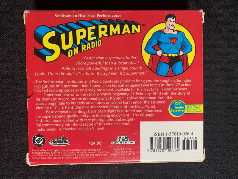 1997 SUPERMAN ON RADIO 4x Cassette with Booklet MIB Unused