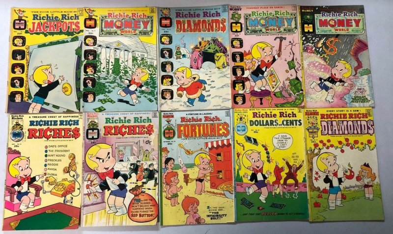 Older Richie Rich Comic Lot 41 Different Very Good to Excellent Condition