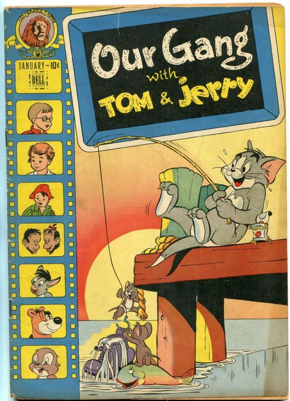 Our Gang #42 1948- Tom & Jerry fishing cover- Dell Golden Age VG