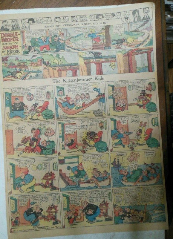 The Katzenjammer Kids by Knerr from 7/10/1927 Very Large Full Size Page !