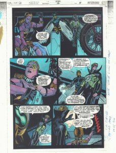 JSA #10 p.5 Color Guide Art - Tigress, Golden Wasp, Count Vertigo by John Kalisz