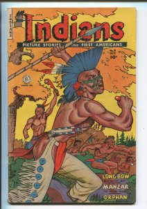 INDIANS #8 1950-FICTION HOUSE-LONG BOW-MANZAR THE WHITE INDIAN-IROQUOIS-vg