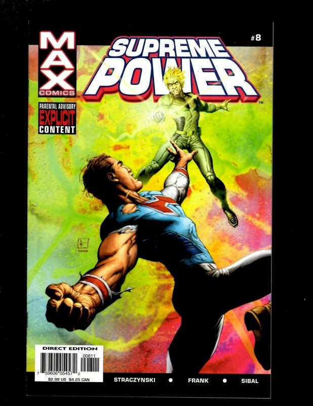 Lot of 9 Supreme Power Max Comic Books #1 1 2 3 4 5 6 7 8 HY7