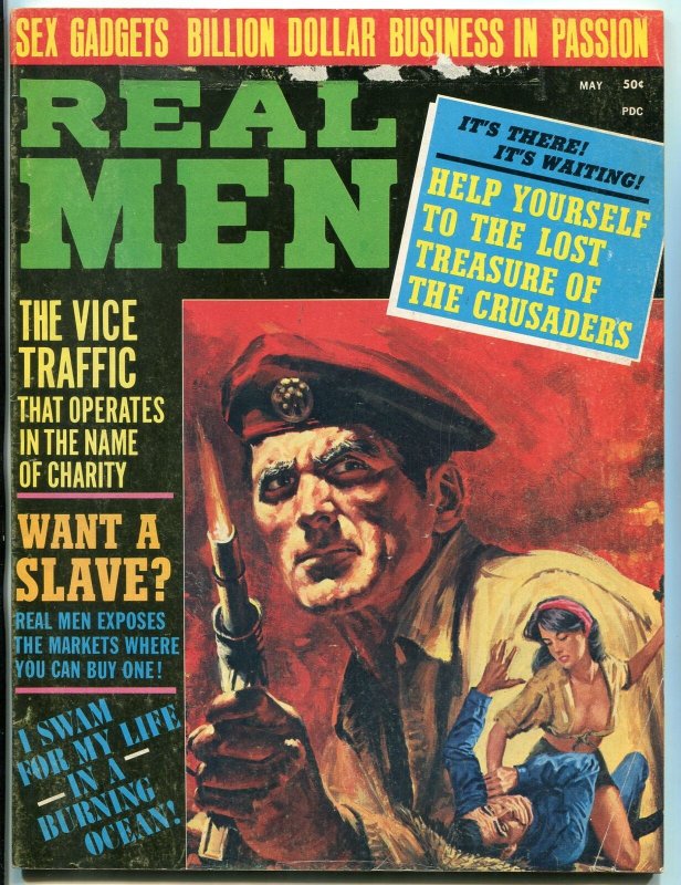 Real Men Magazine May 1971-SLAVE GIRLS-CHEESECAKE--PULP VG