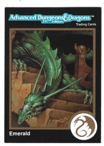 1991 TSR Dungeon and Dragons Trading Card #596 Emerald Green Dragon