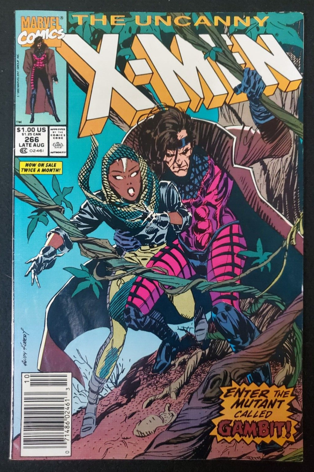 Uncanny x men 266 newsstand 1st full app of gambit 1990 marvel vg fn