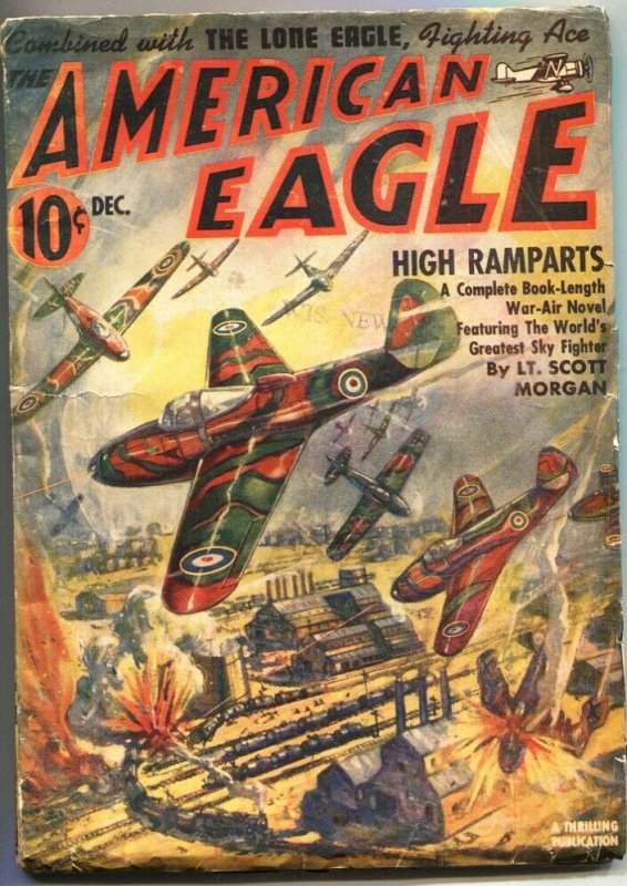 AMERICAN EAGLE-OCT 1941-RUDOLPH BELARSKI COVER-AVIATION HERO -- PULP