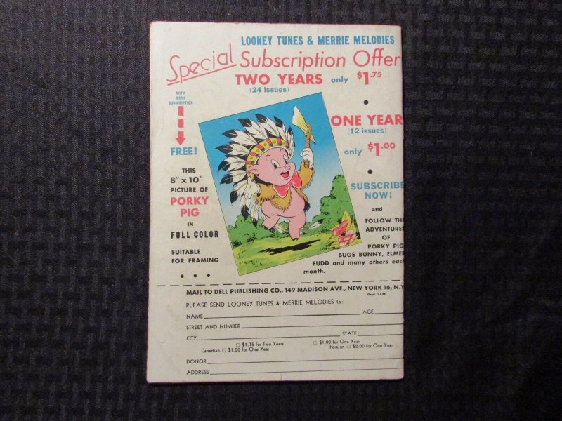 1946 LOONEY TUNES COMICS #59  VG+ 4.5 Dell Bugs Bunny Porky Pig Cover