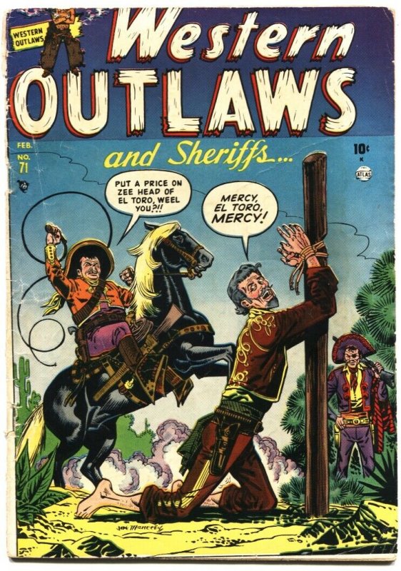 WESTERN OUTLAWS AND SHERIFFS #71-1952-BONDAGE-TORTURE-HORROR-WHIPPING