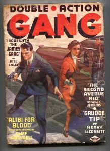 Double-Action Gang April 1937-Gun Moll cover-James Gang-Rare Crime Pulp Magazine