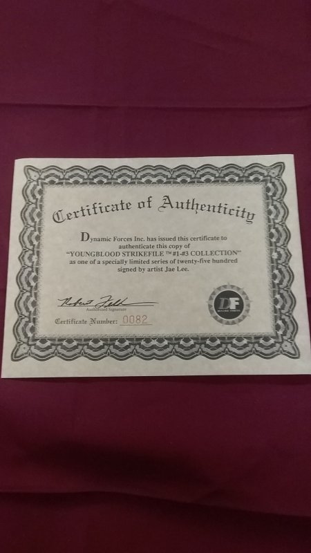 1993 Youngblood Strikefile 1-2-3 signed with Certificate