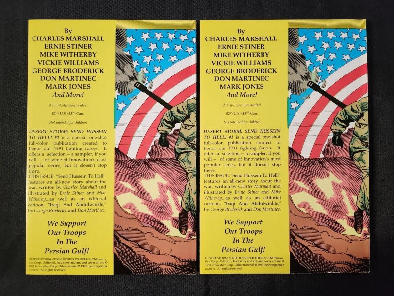 Desert Storm: Send Hussein to Hell! 2PC LOT TPB 2x Copies (9.0/9.2) 1991