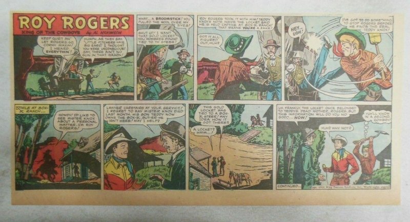 Roy Rogers Sunday Page by Al McKimson from 7/6/1952 Size 7.5 x 15 inches