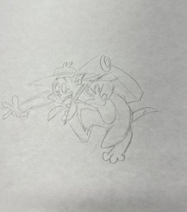 Tom And Jerry - One Character Original Pencil Sketch/Unknown Artist!