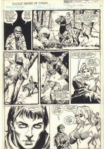 Savage Sword of Conan #? p.4 - Red Sonja and Prince Felidae art by Tony DeZuniga