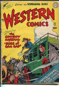 WESTERN #1 1948-DC-1ST ISSUE-1ST WYOMING KID COWBOY MARSHAL-JESSE JAMES-good