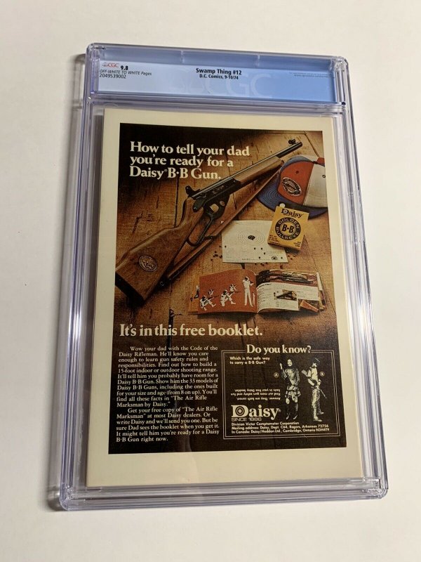 Swamp Thing 12 Cgc 9.8 Ow/w Pages Dc Comics Bronze 002