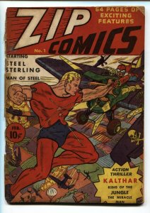 ZIP COMICS #1-1st appearance STEEL STERLING -SCARLETT AVENGER 1941-RARE