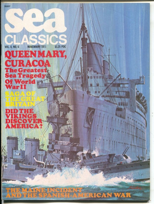 Sea Classics11/1971-Challenge-Vikings discover America-WWII Sea Tragedy-VF