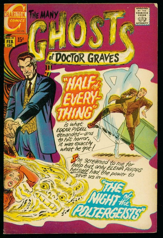 THE MANY GHOSTS OF DOCTOR GRAVES #18 1970-CHARLTON COMICS-DITKO ART- FN