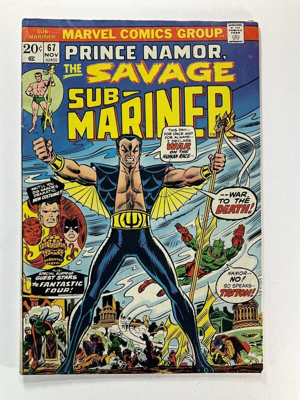 Sub-Mariner 67 FN Fine 6.0 Marvel Comics 