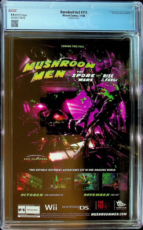 Daredevil #111 Aja Cover (2008) - CGC 9.4 - Cert#4518177010