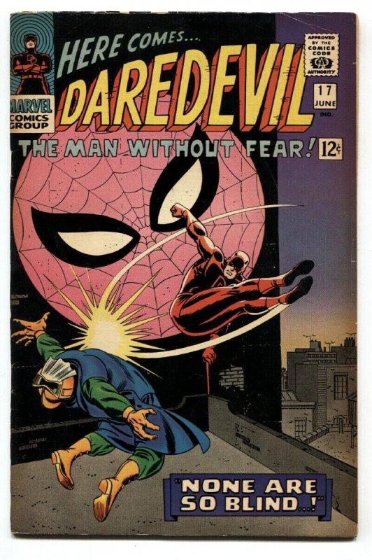 Daredevil #17 comic book 1966 Marvel Spider-man Crossover Issue fn