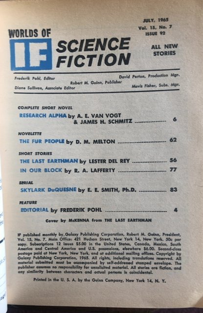 World of IF science fiction Mag,July 1965,good