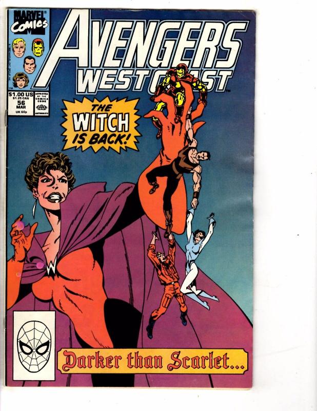 4 Avengers Marvel Comic Books # 301 305 West Coast # 56 72 Iron Man Hulk J222