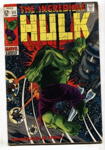 INCREDIBLE HULK #111 comic book 1968-MARVEL COMIC-JOHN SEVERIN VG+