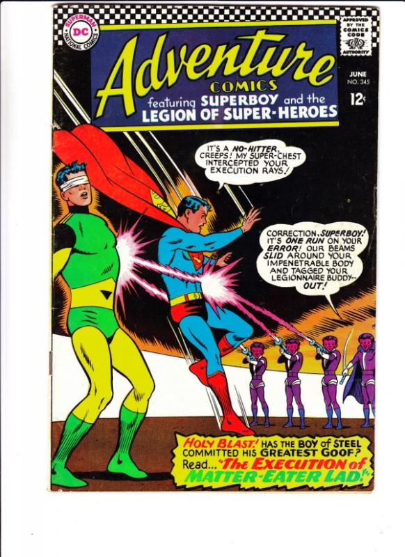 Adventure Comics #345 (Jun-66) FN+ Mid-High-Grade Legion of Super-Heroes, Sup...