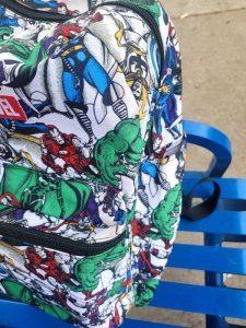 marvel white backpack w various characters