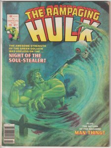 Rampaging Hulk #7 (Feb 1978, Marvel), VG condition (4.0), Hulk & Man-Thing star