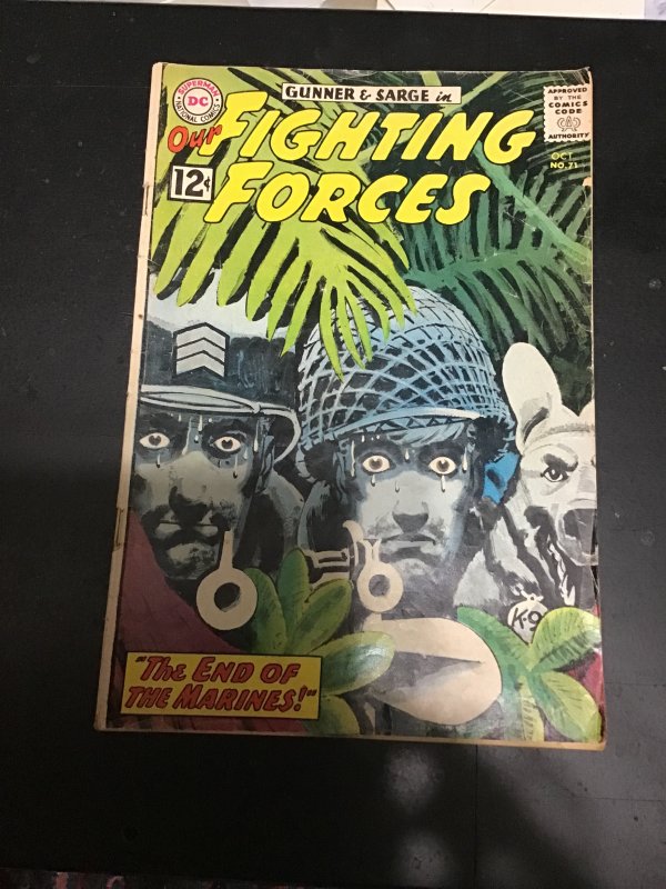 Our Fighting Forces #71 (1962) Gunner, Sarge & Pooch grey-tone cover! VG/FN Wow!