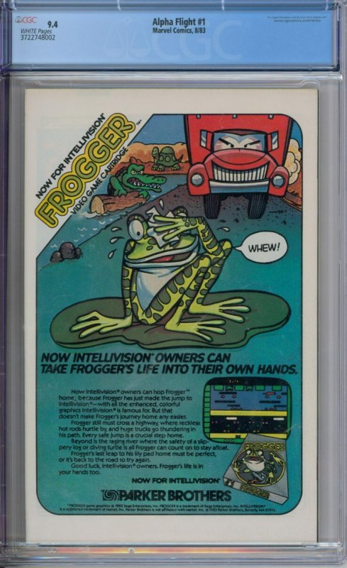 Marvel Comics Alpha Flight #1 CGC 9.4 1st Appearance Of Puck & Marrina