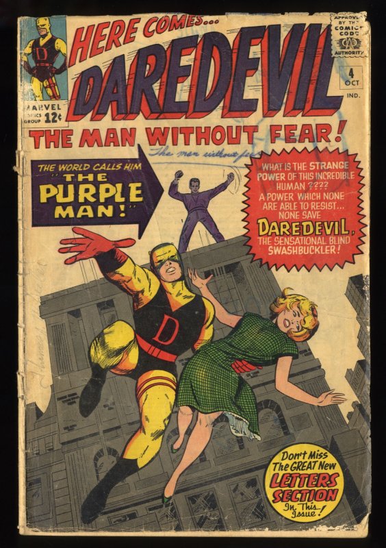 Daredevil #4 GD- 1.8 1st Appearance Killgrave, the Purple Man!