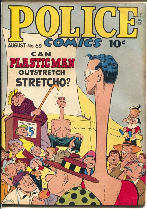 Police #69 1947-Quality-Plastic Man-Spirit Jack Cole art-Manhunter-VG