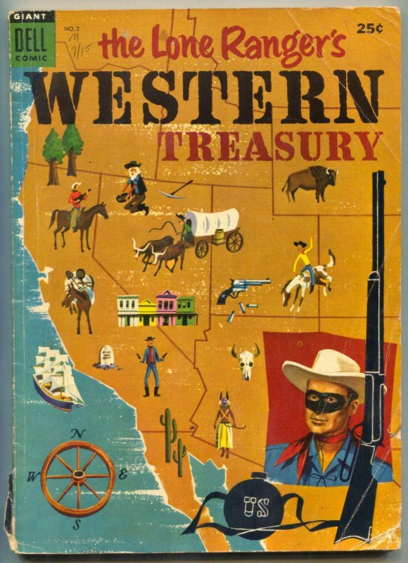 Lone Ranger's Western Treasury #2 1954-DELL GIANT- Tonto VG-
