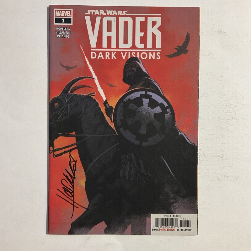 Star Wars Vader Dark Visions 1 2019 Signed by Dennis Hopeless Marvel Nm