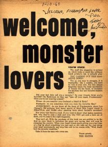 SIGNED FAMOUS MONSTERS of Filmland,1962 #1,Yearbook,Forrest J Ackerman